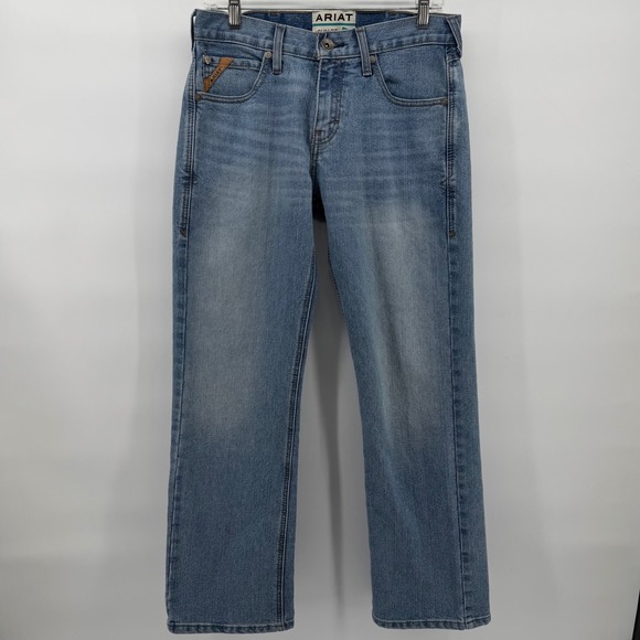 Ariat Mens M7 Slim Fit Straight Leg Jeans 30x30 Light Wash Denim - Picture 2 of 8